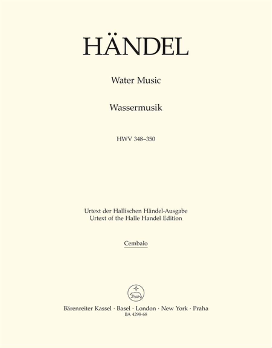 Water Music HWV 348-350 Harpsichord scores gallery preview page 1