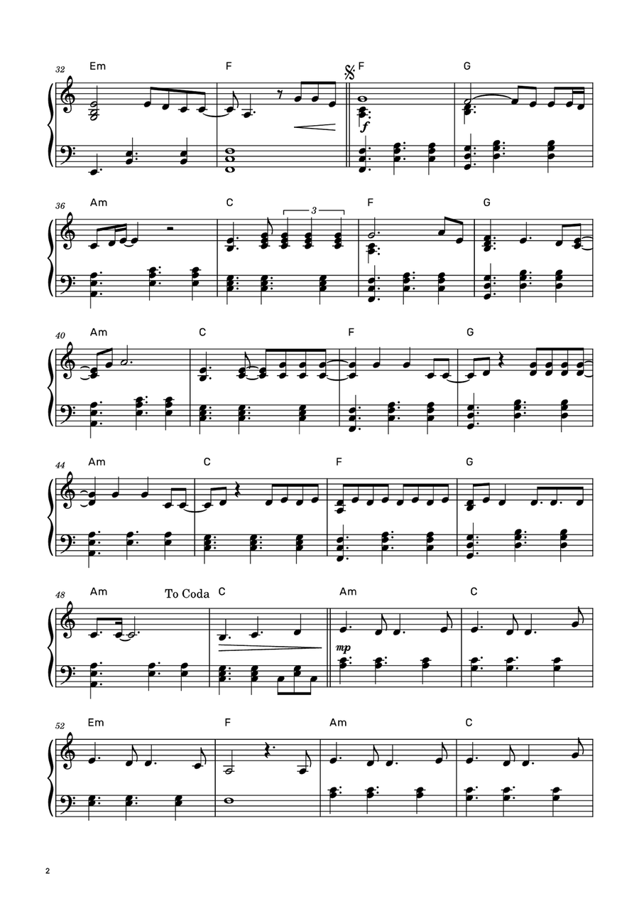 Love In The Dark Piano Solo scores gallery preview page 2