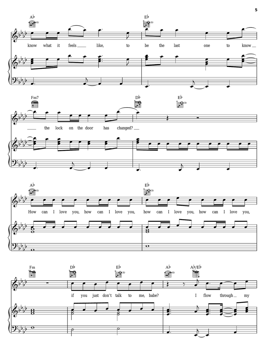Do You Know? (The Ping Pong Song) Piano, Vocal, Guitar scores gallery preview page 5
