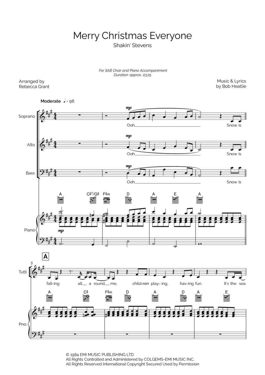 Merry Christmas Everyone 3-Part scores gallery preview page 1