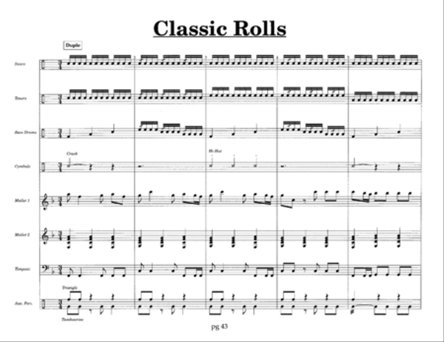Championship Technique for Marching Percussion /Student Book /5 BD-Cymbals Percussion Ensemble scores gallery preview page 10