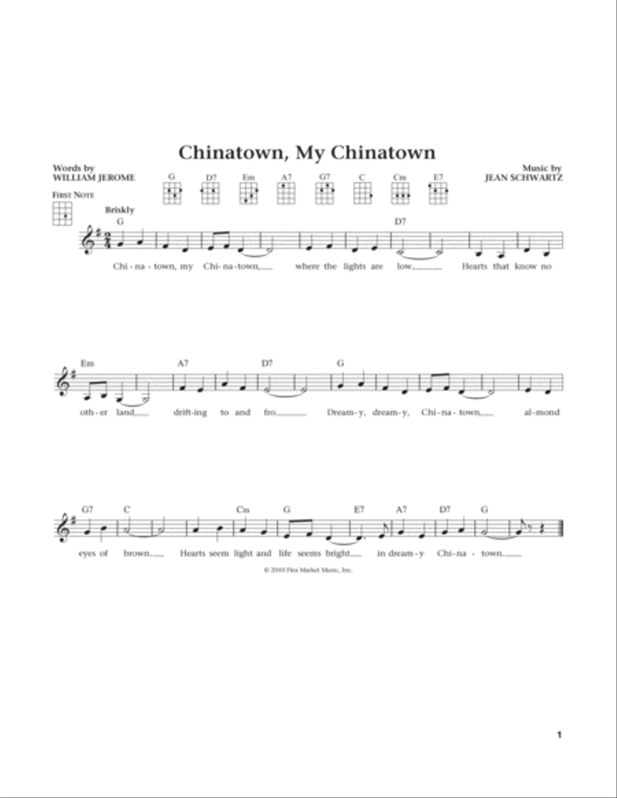Chinatown, My Chinatown (from The Daily Ukulele) (arr. Liz and Jim Beloff) Ukulele scores gallery preview page 1
