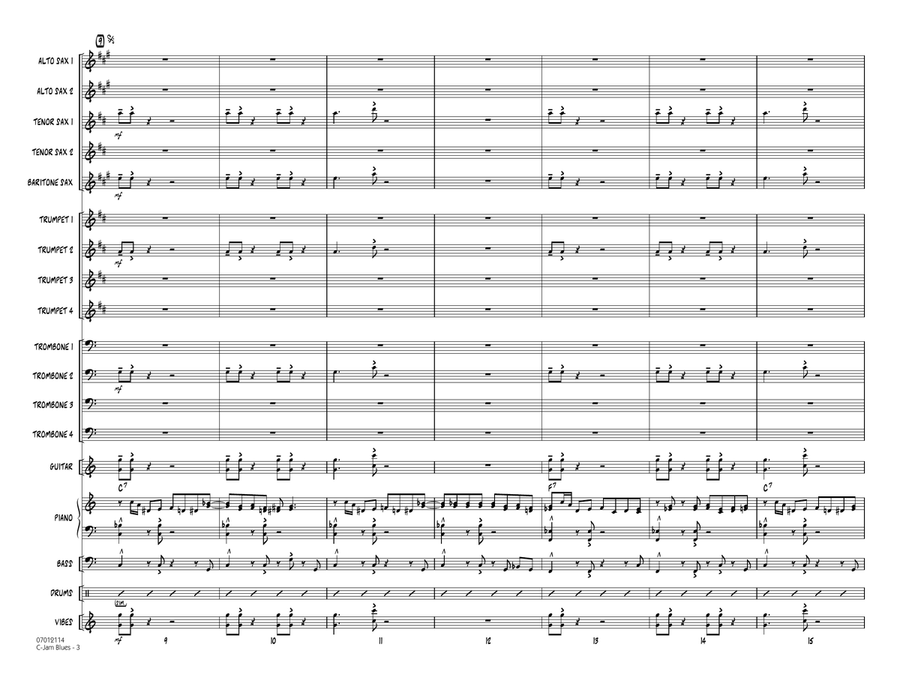 C-Jam Blues (arr. Mark Taylor) - Conductor Score (Full Score) Jazz Ensemble scores gallery preview page 3