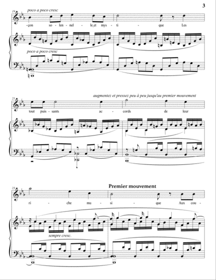 DUPARC: La vie antérieure (transposed to E-flat major) Voice scores gallery preview page 4