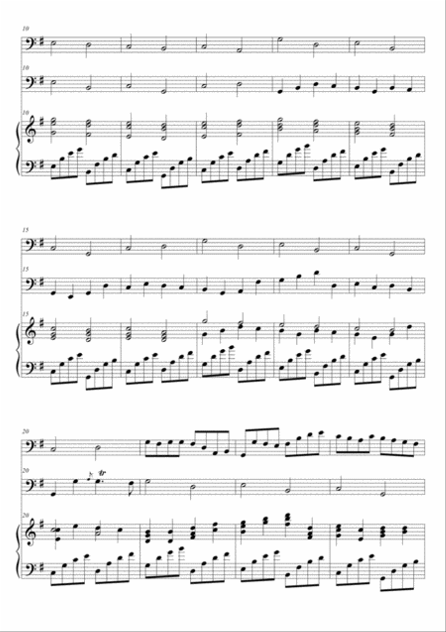 Canon in G Major 2 Cellos & Piano String Duet scores gallery preview page 2