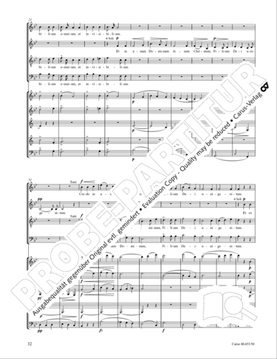 Mass in D Major (Missa in D) 4-Part scores gallery preview page 33