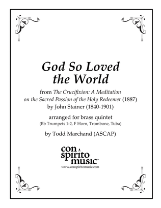Book cover for God So Loved the World - brass quintet