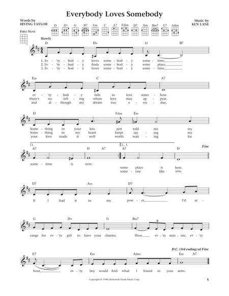 Everybody Loves Somebody (from The Daily Ukulele) (arr. Liz and Jim Beloff)