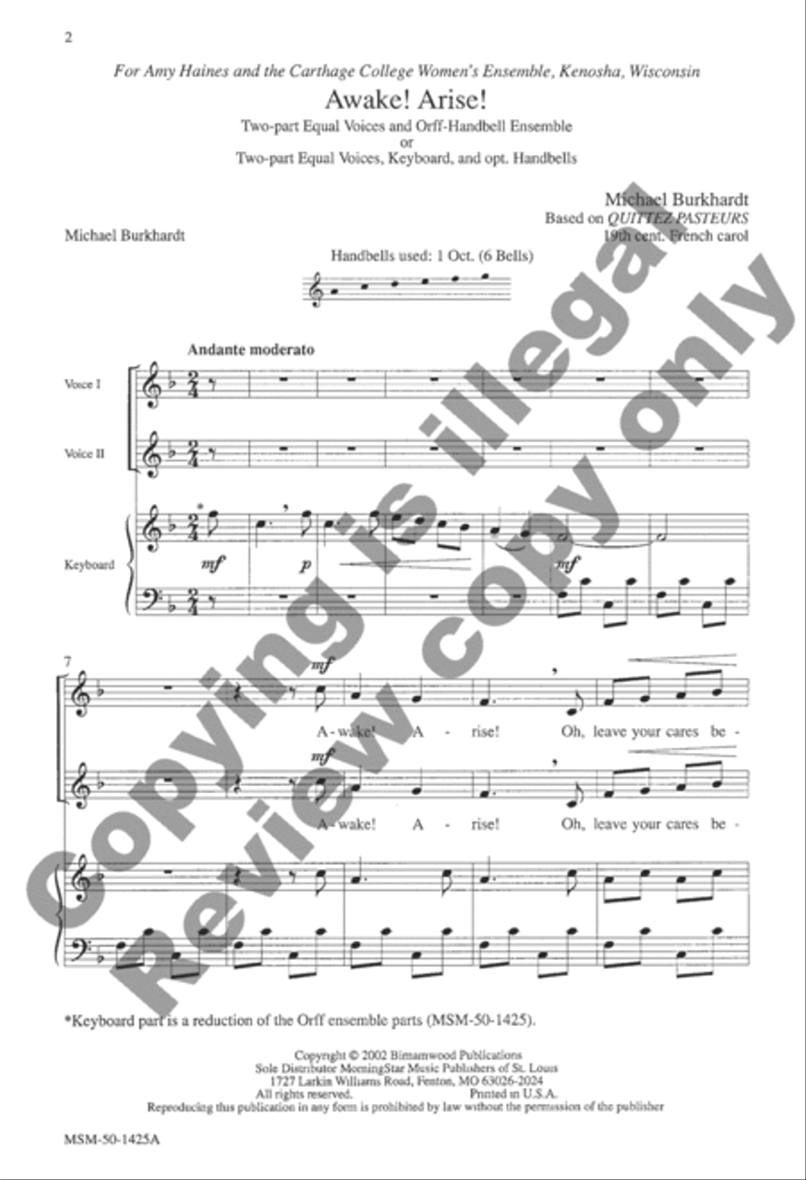 Awake! Arise! Awake! Arise! 3-Part scores gallery preview page 7