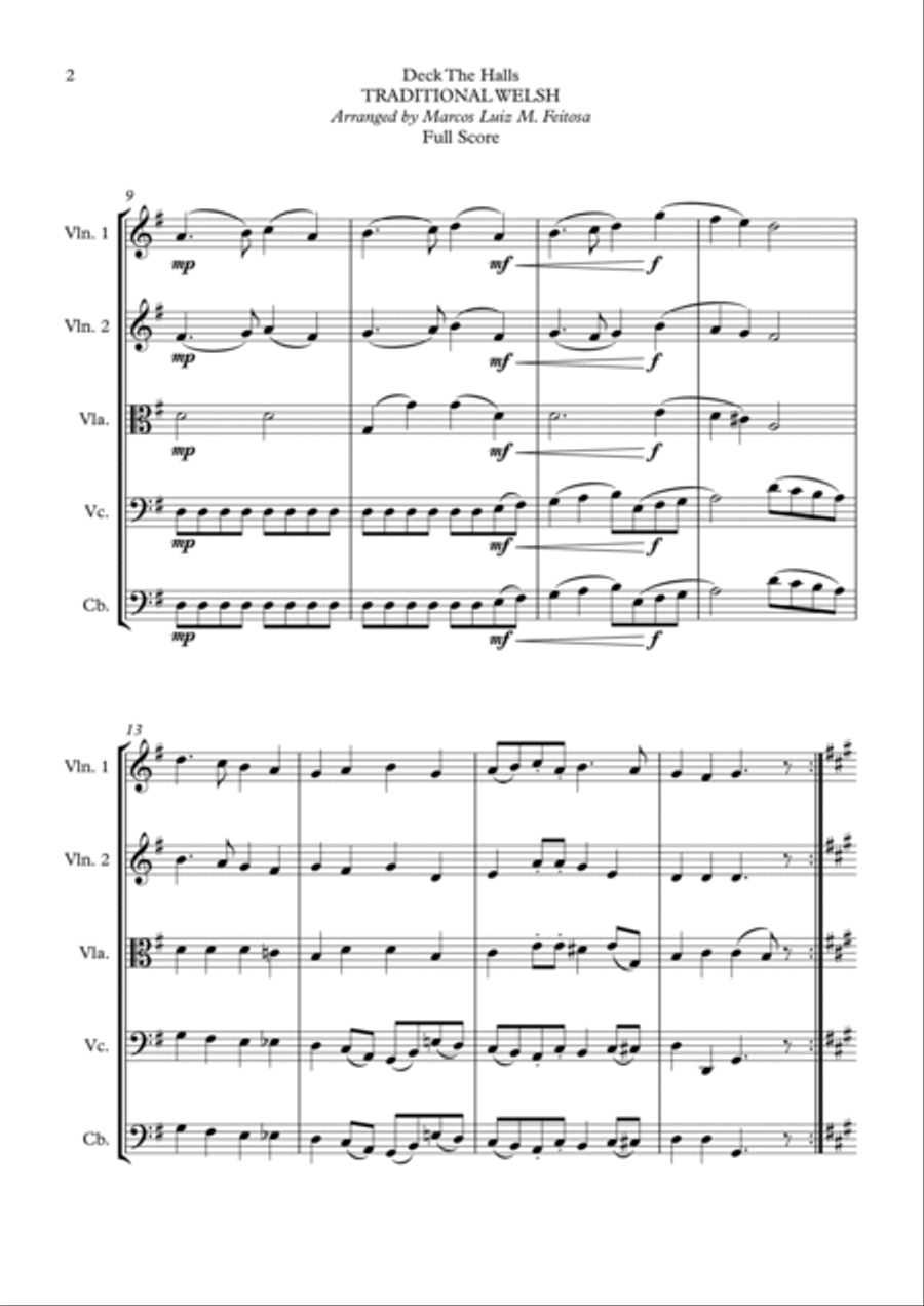 Deck The Halls - String Ensemble Cello scores gallery preview page 4
