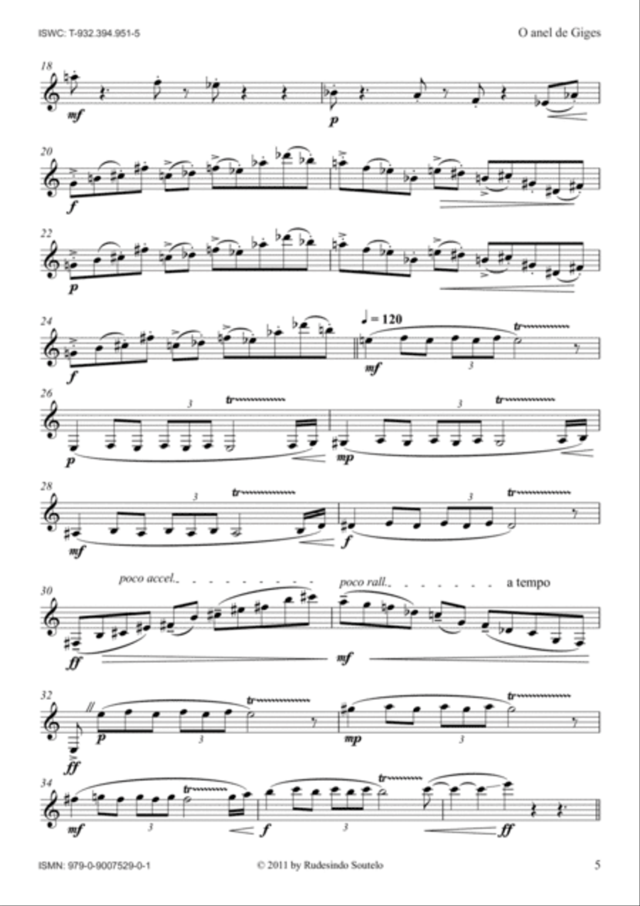 O anel de Giges / The ring of Gyges (Cl) Clarinet Solo scores gallery preview page 5