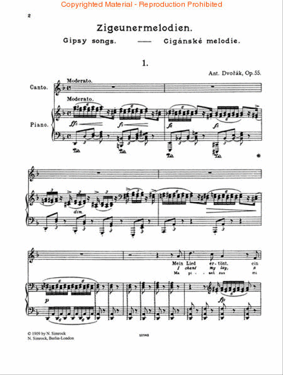 Gipsy Songs, Op. 55 Low Voice scores gallery preview page 2
