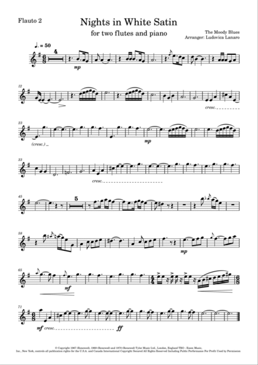 Nights In White Satin Flute Solo scores gallery preview page 2