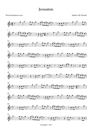 Jerusalem Bb Tenor Saxophone Score