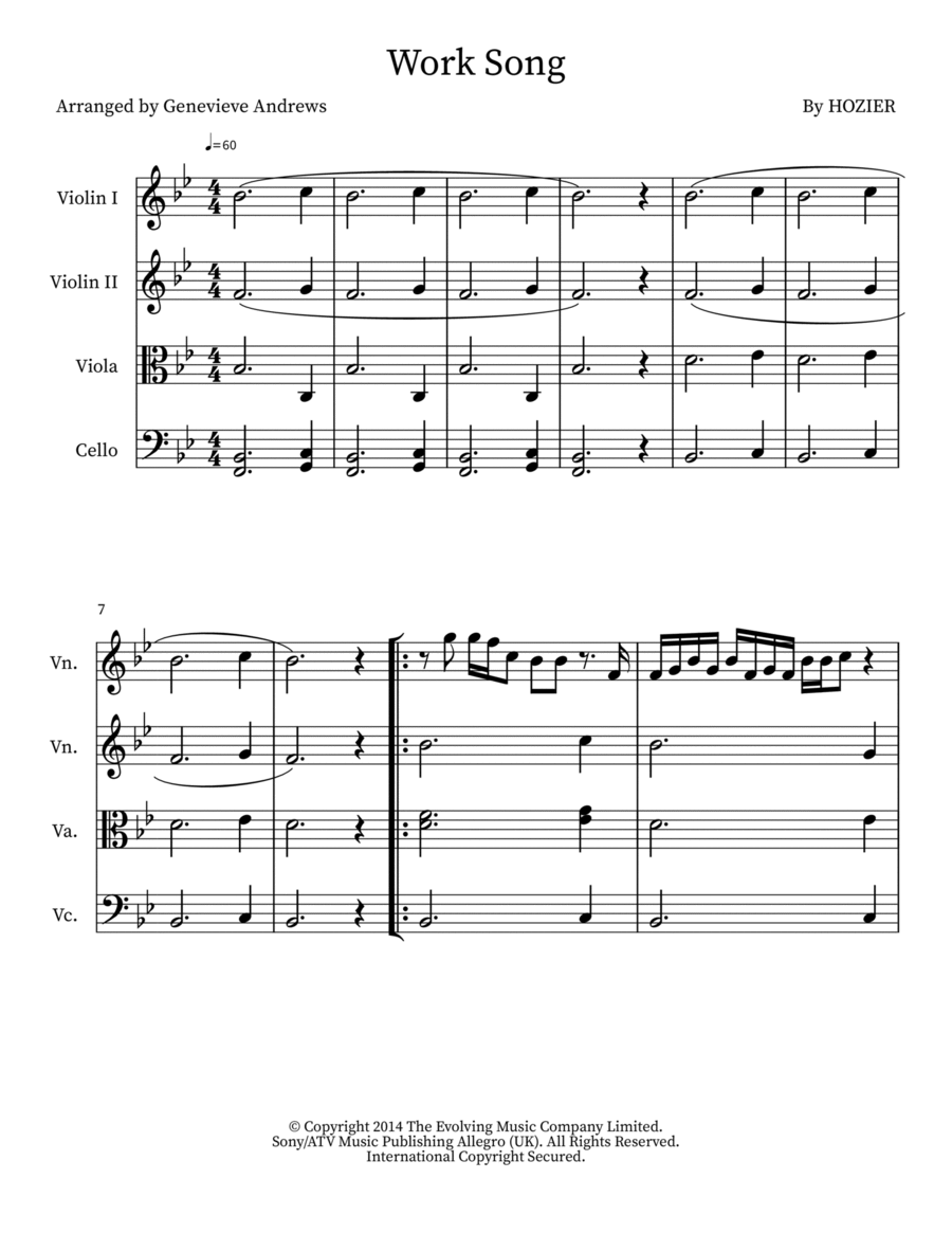 Work Song String Trio scores gallery preview page 1