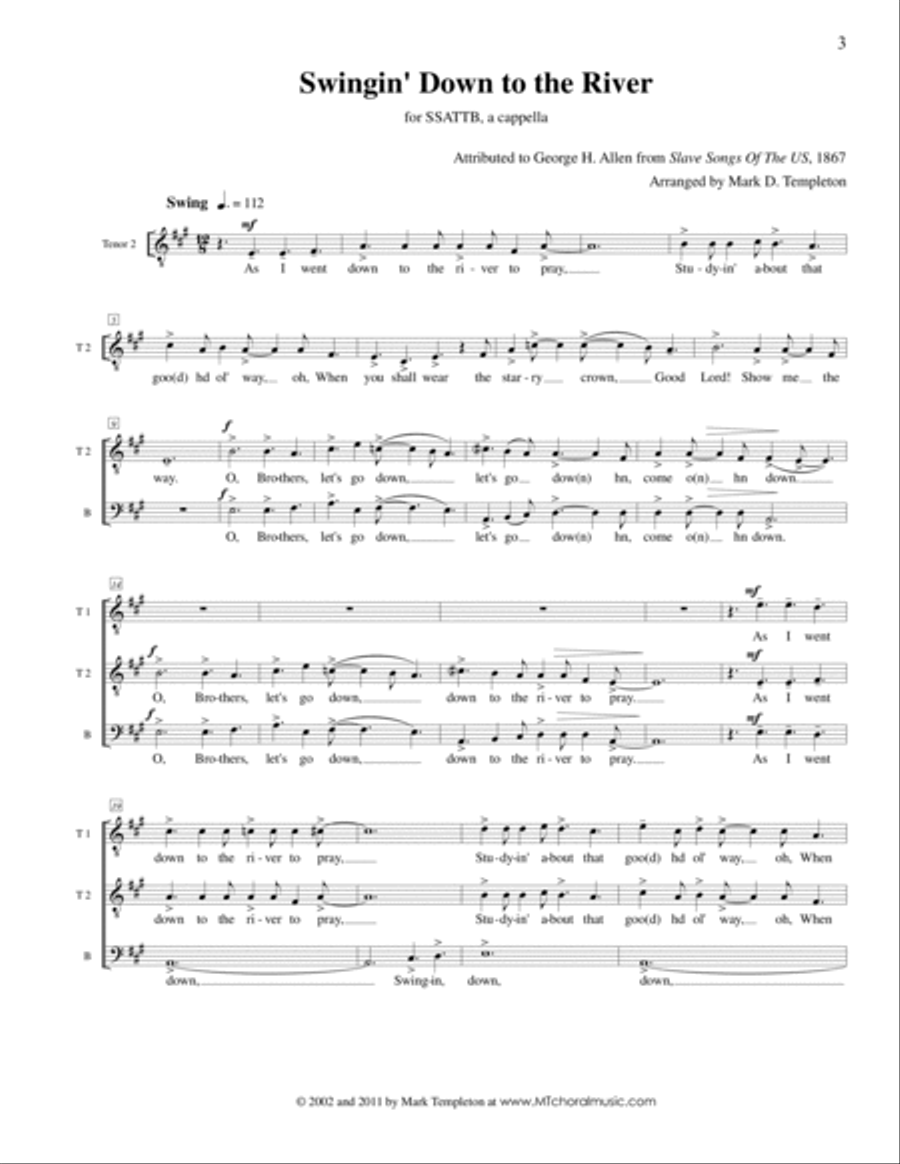 Swingin' Down to the River Divisi scores gallery preview page 3