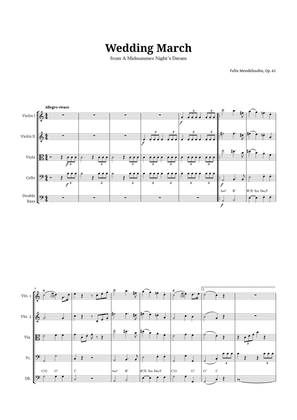 Wedding March by Mendelssohn for String Quintet with Chords