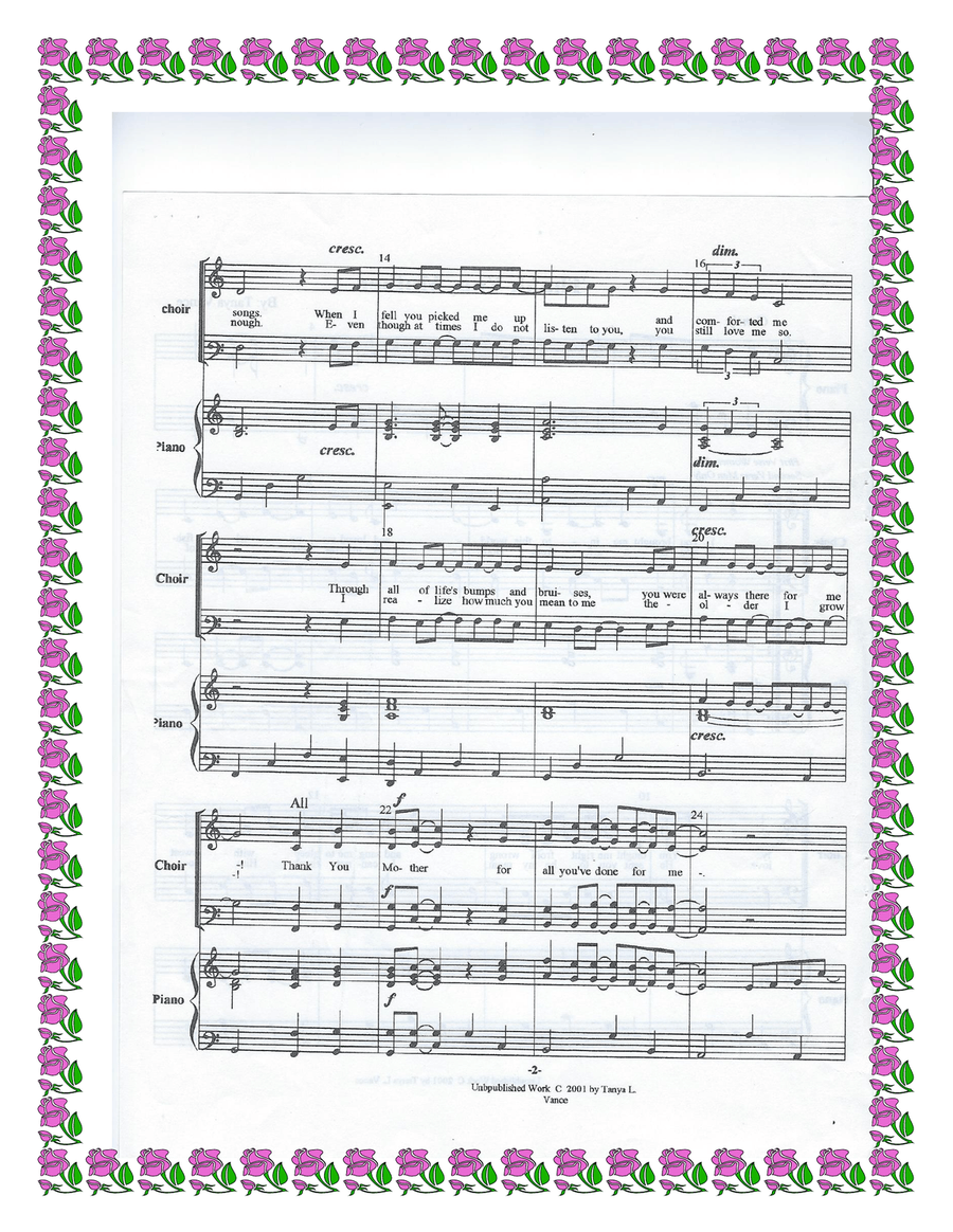 Thank You, Mother Thank You, Mother 4-Part scores gallery preview page 3
