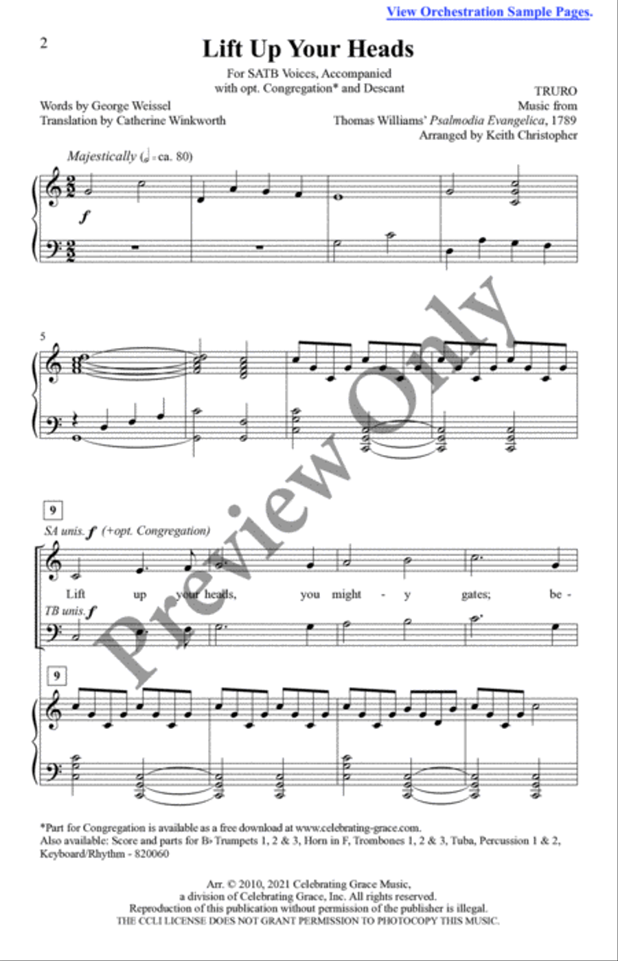 Lift Up Your Heads 4-Part scores gallery preview page 2
