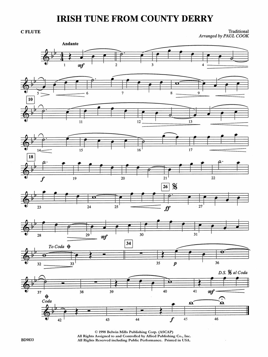 Irish Tune from County Derry: Flute