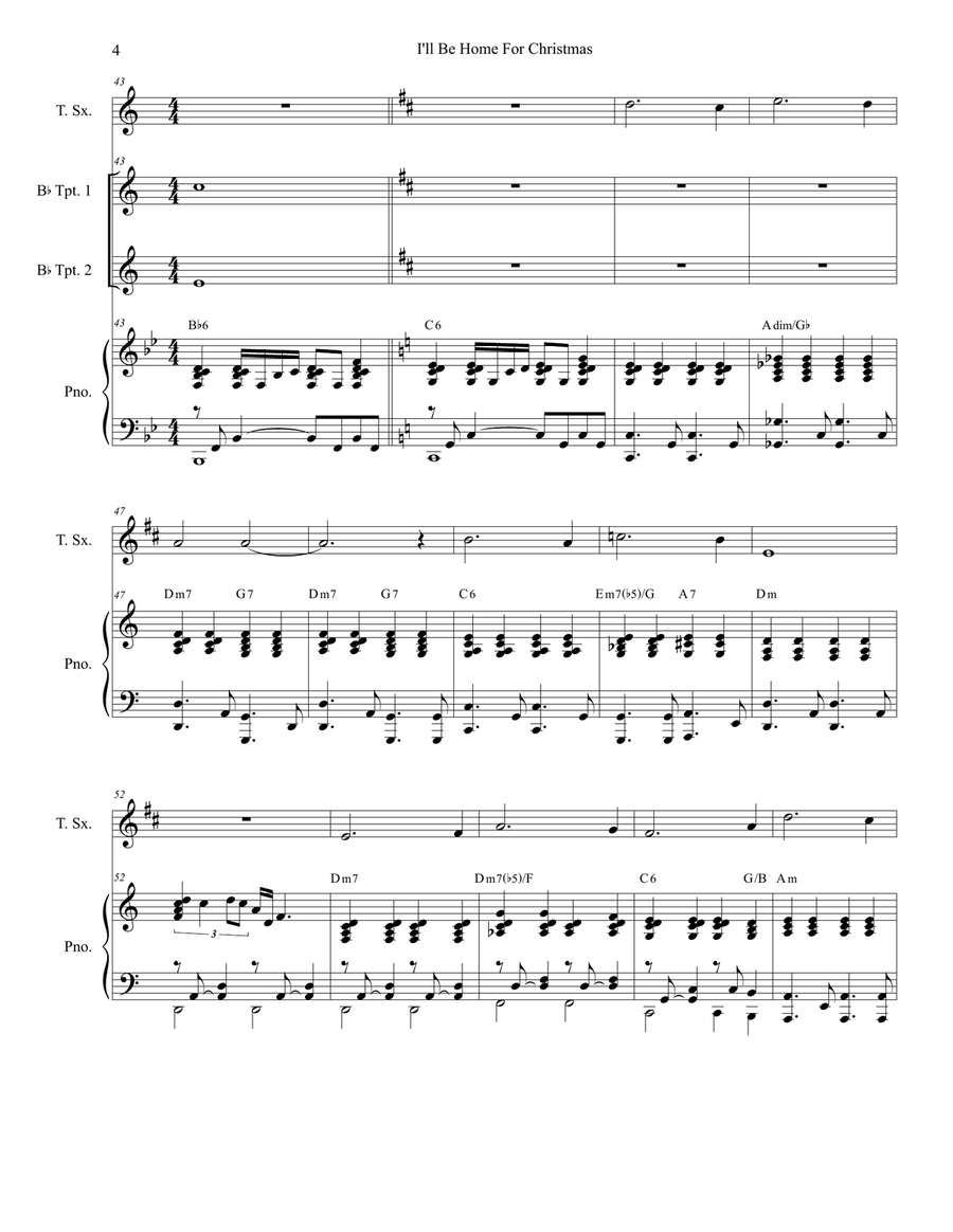 I'll Be Home For Christmas Tenor Saxophone scores gallery preview page 4
