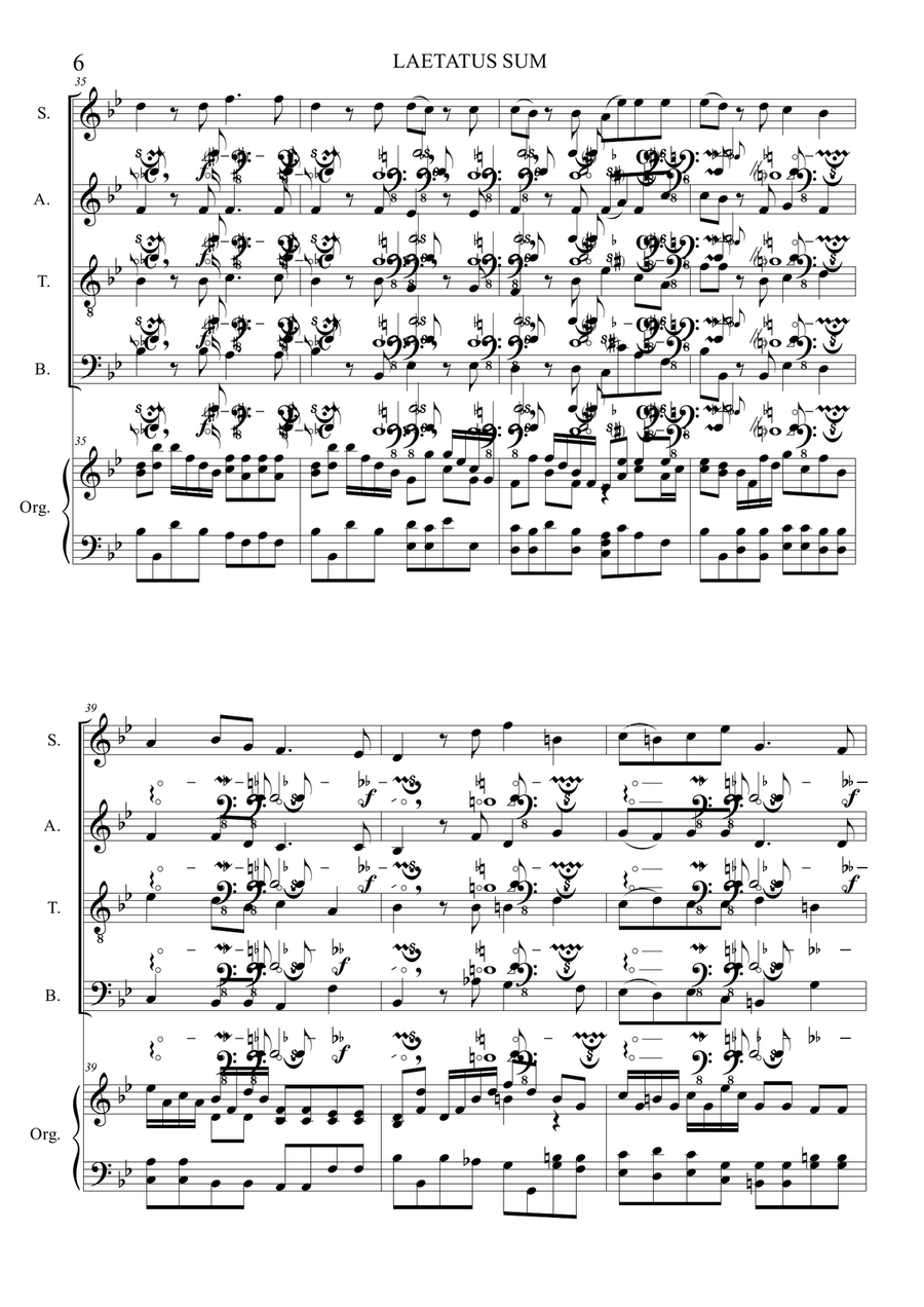 M. Haydn, LAETATUS SUM. Arr. for SATB Choir and Organ 4-Part scores gallery preview page 6