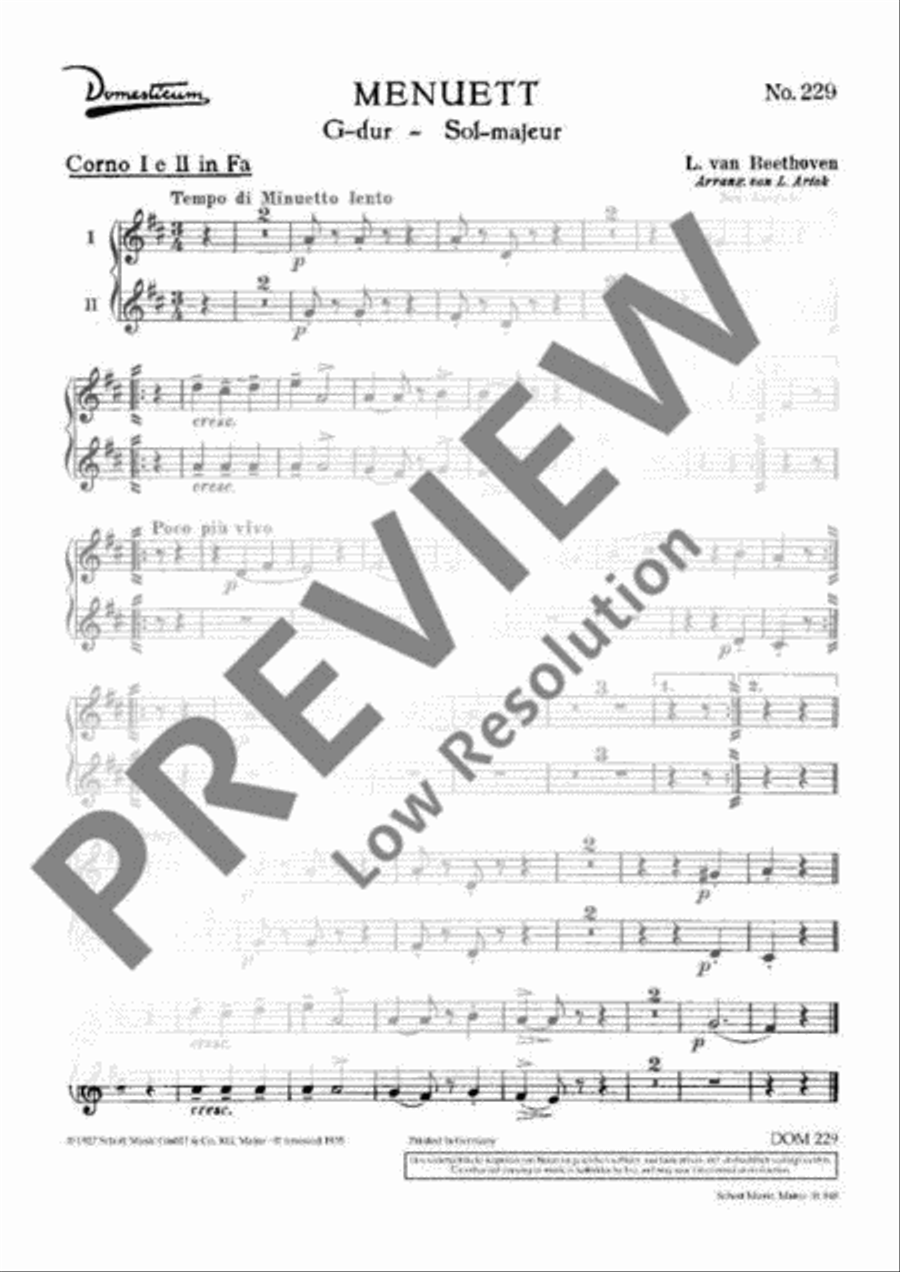 Menuet G Major Menuet G Major Orchestra scores gallery preview page 6