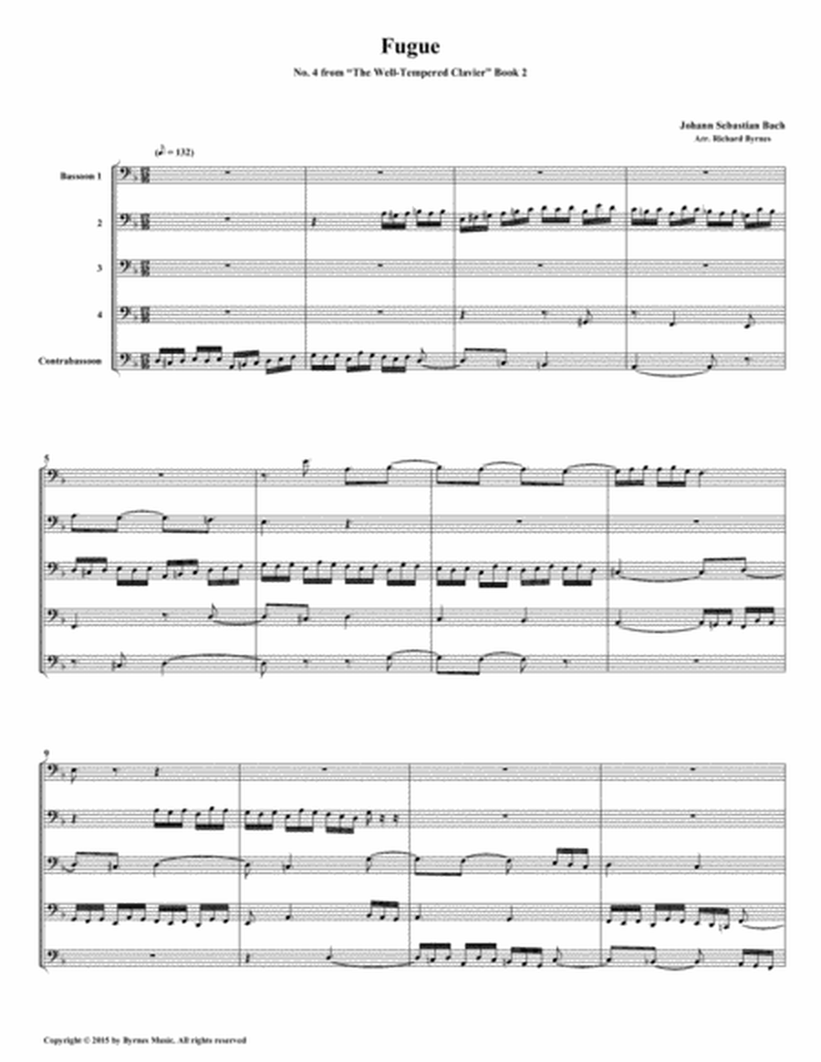 Fugue 04 from Well-Tempered Clavier, Book 2 (Bassoon Quintet) image number null