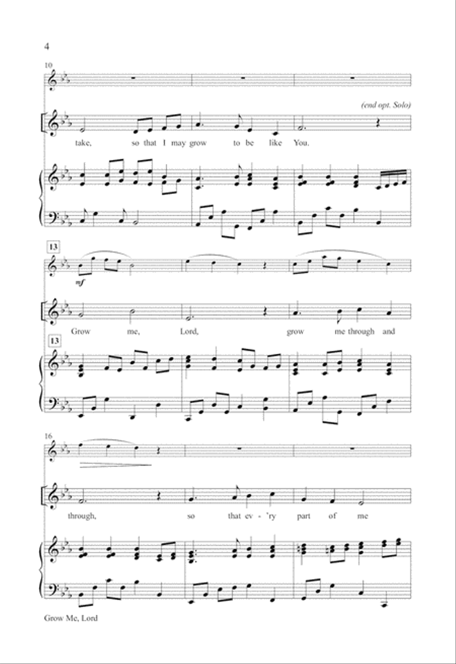 Grow Me, Lord Unison Choir scores gallery preview page 3