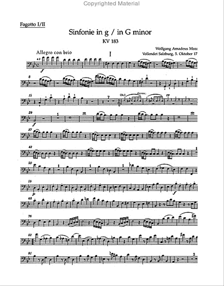 Symphony no. 25 in G minor K. 183 Orchestra scores gallery preview page 4