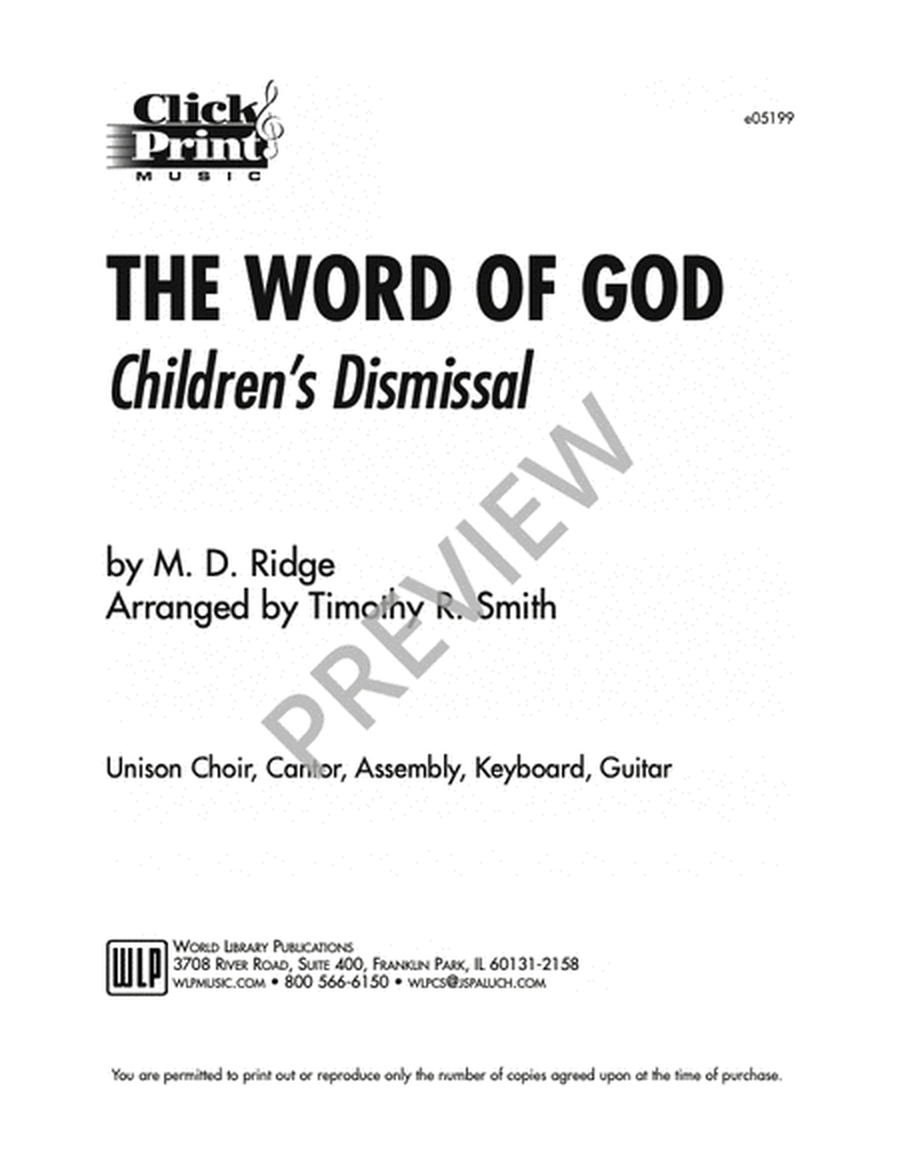 The Word of God-Childrens Dismissal image number null