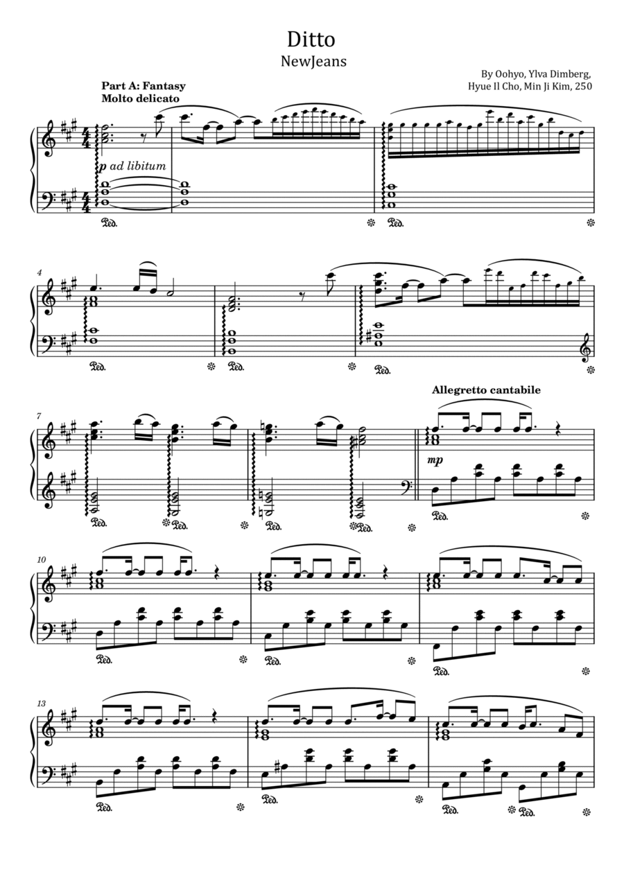 Ditto Piano Solo scores gallery preview page 1