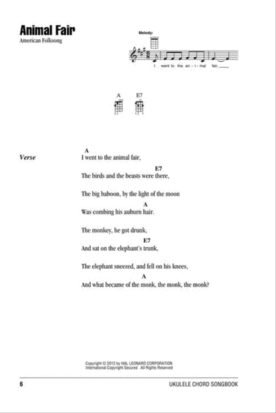 Children's Songs Children's Songs Ukulele scores gallery preview page 7
