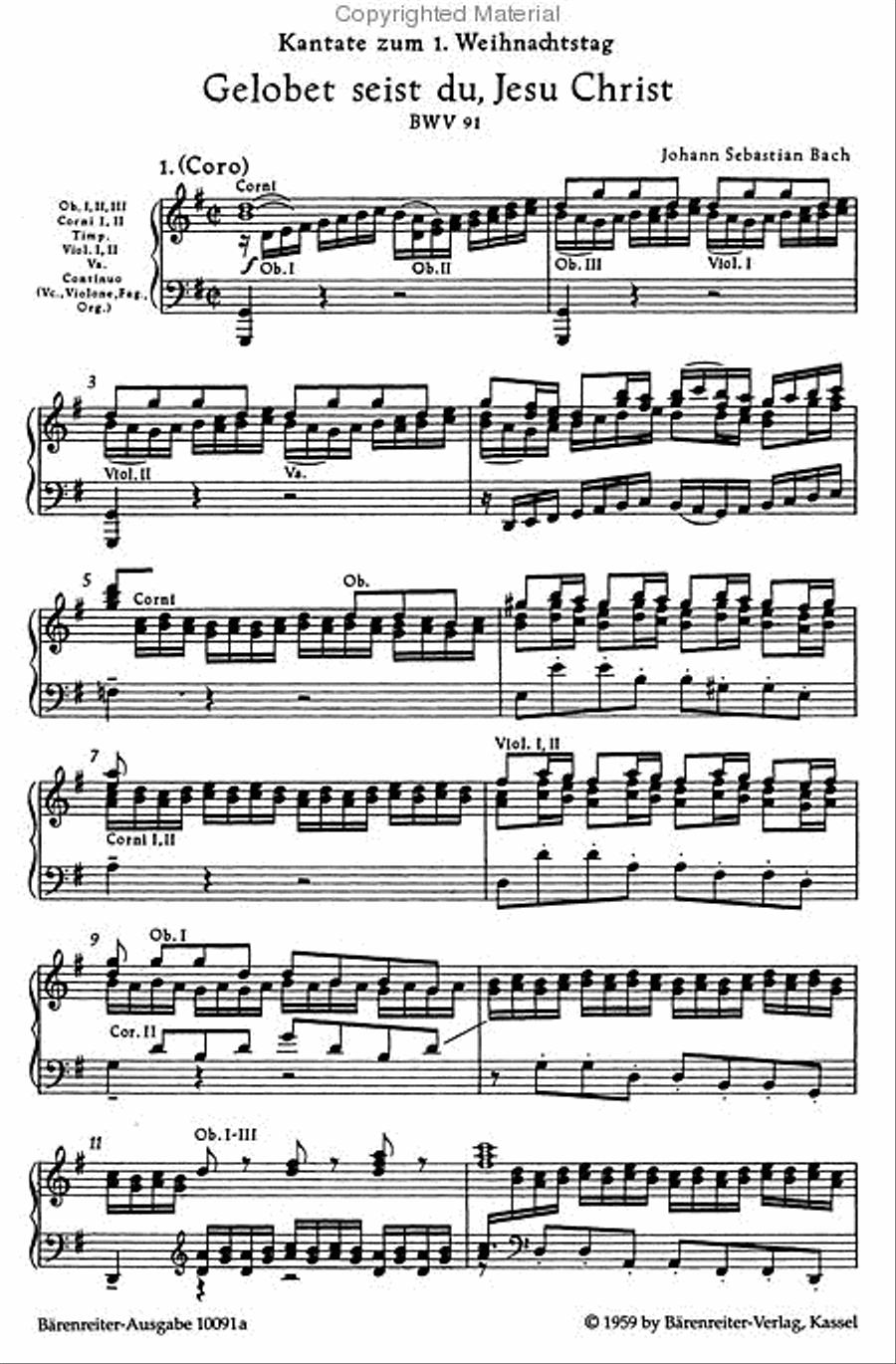 Gelobet seist du, Jesu Christ, BWV 91 4-Part scores gallery preview page 3