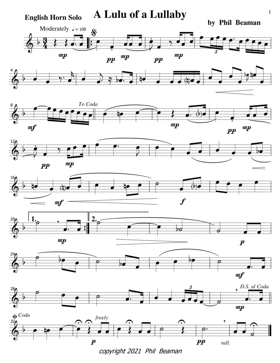 A Lulu of a Lullaby-english horn solo image number null