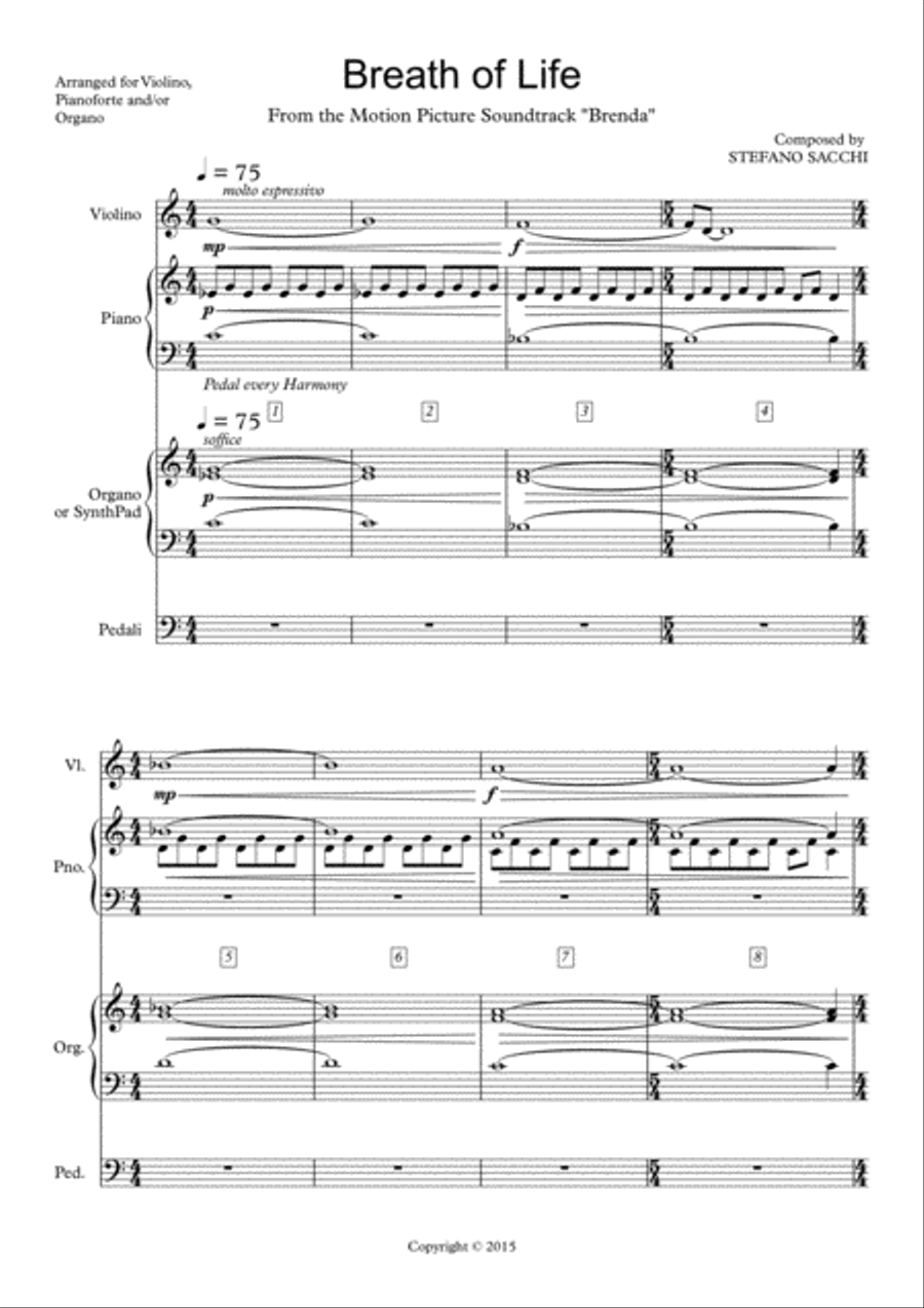 Breath of Life - Violin, Piano and Organ String Duet scores gallery preview page 1