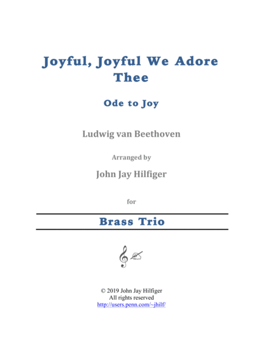 Joyful, Joyful We Adore Thee for Brass Trio image number null