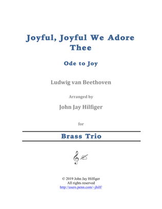 Book cover for Joyful, Joyful We Adore Thee for Brass Trio
