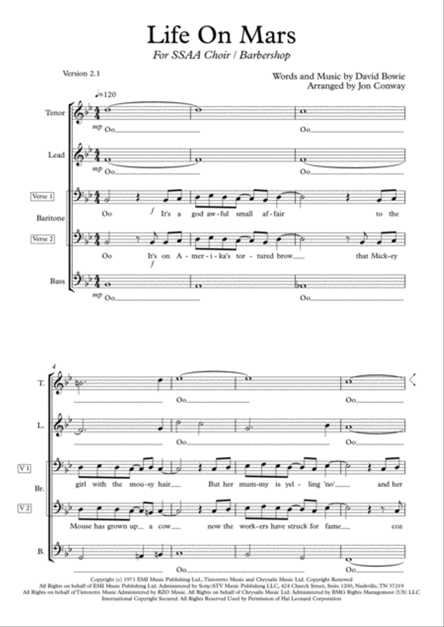 Life On Mars SSAA scores gallery preview page 1