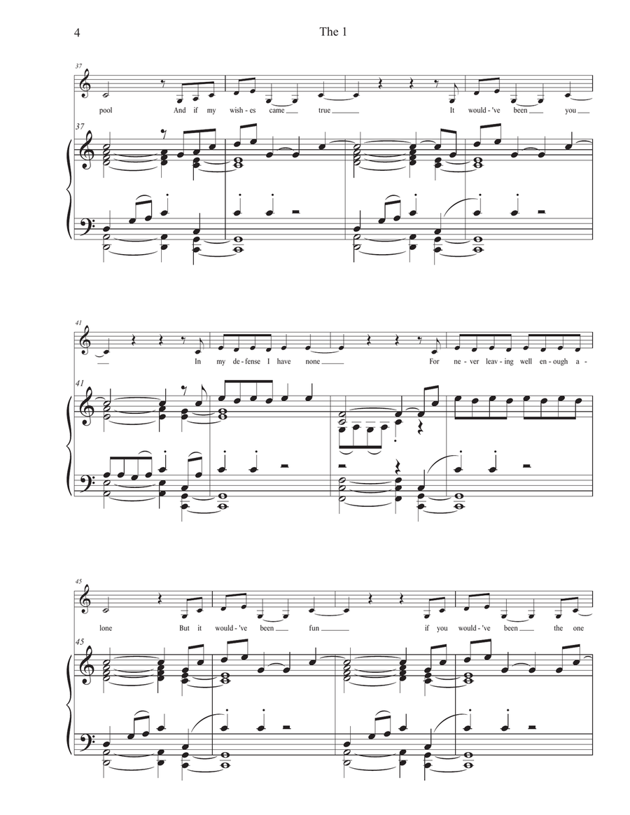 The 1 The 1 Piano, Vocal scores gallery preview page 4