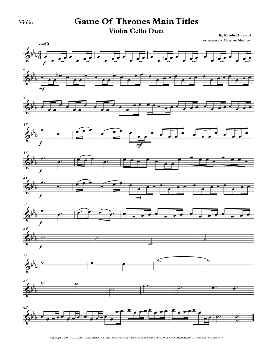 Game Of Thrones String Duet scores gallery preview page 4