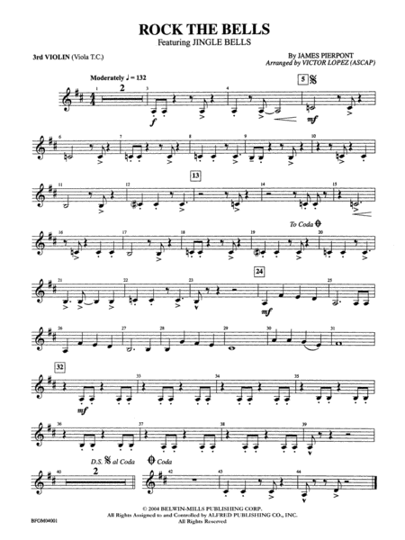 Rock the Bells: 3rd Violin (Viola [TC])