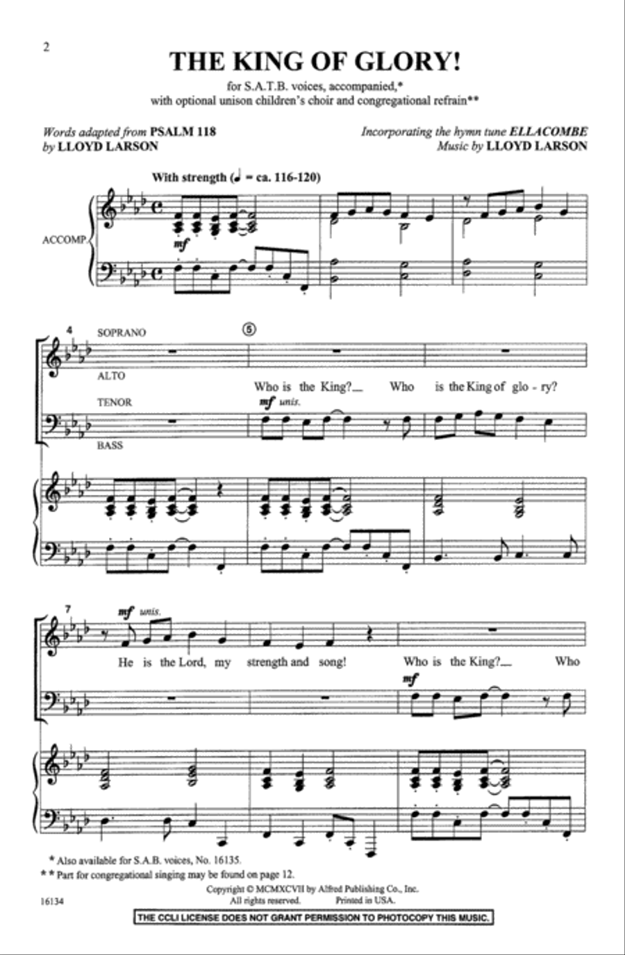 The King of Glory The King of Glory 4-Part scores gallery preview page 2