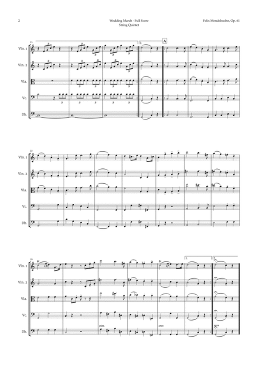 Wedding March by Mendelssohn for String Quintet image number null