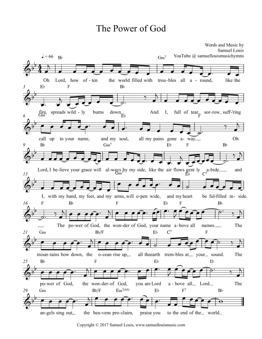 The Power of God Piano Solo scores gallery preview page 1