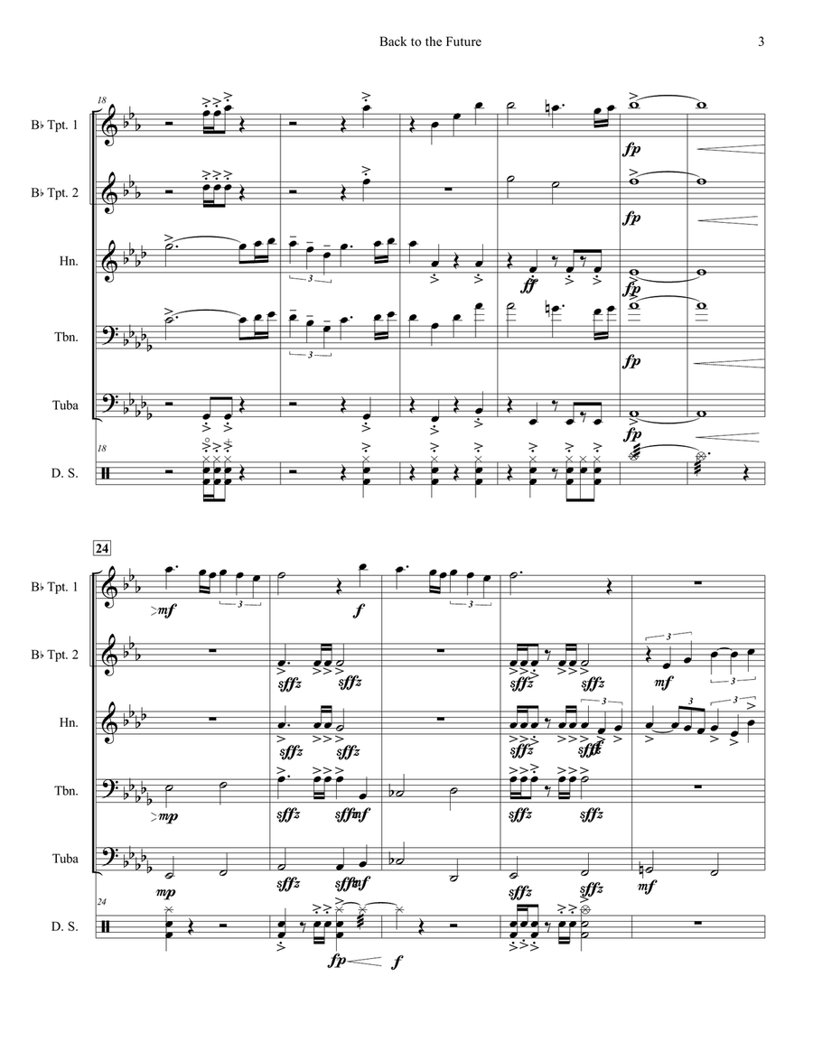 Back To The Future Brass Quintet scores gallery preview page 4