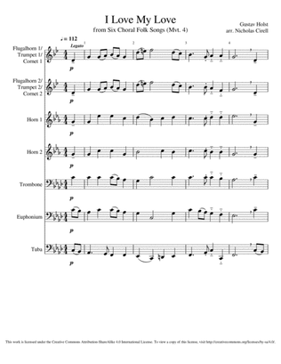 I Love My Love from Six Choral Folk Songs (Mvt. 5)