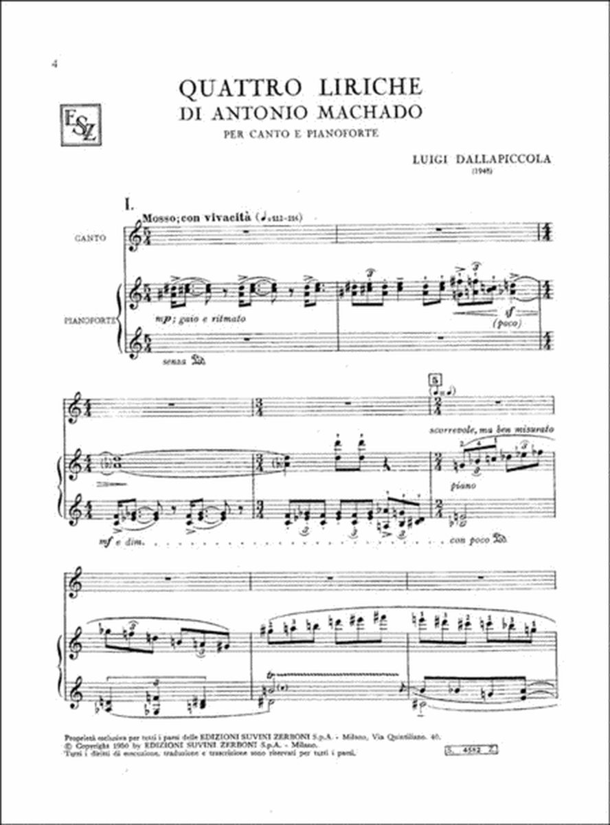 Quattro Liriche Di Antonio Machado (1948)