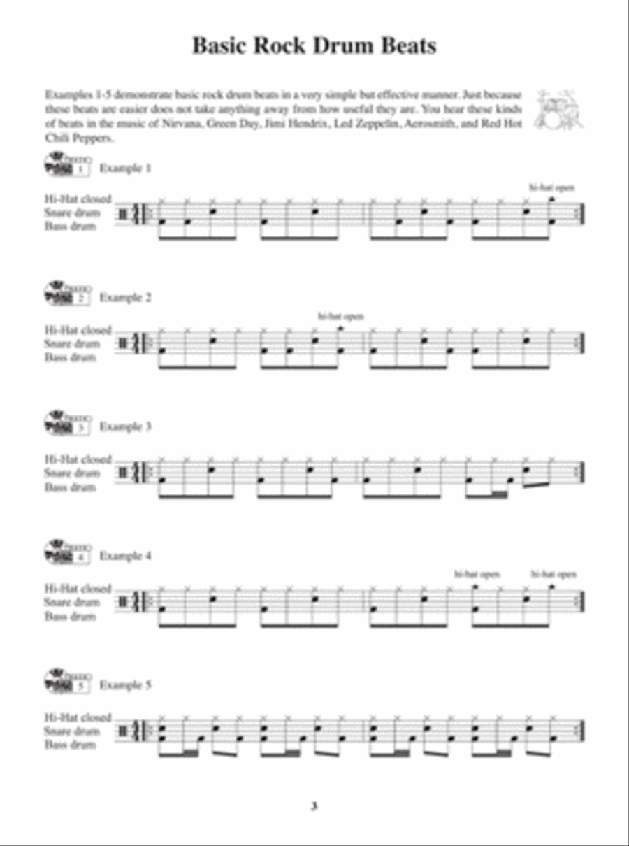 100 Legendary Modern Rock Drum Beats Drum Set scores gallery preview page 2
