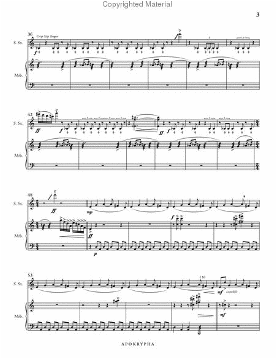 Apokrypha (score & parts) Soprano Saxophone scores gallery preview page 4